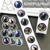 500Pcs/Roll Black Cats Under The Moonlight Kids Rewards Stickers - DIY Scrapbooks Album Decor Sealing Label Decals