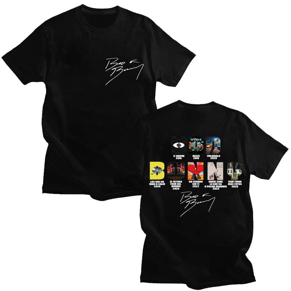 Rapper Bad Bunny Music Album Cover T Shirts Men Women Harajuku Fashion Hip Hop T-shirt Oversized Cotton Casual Tshirt Streetwear
