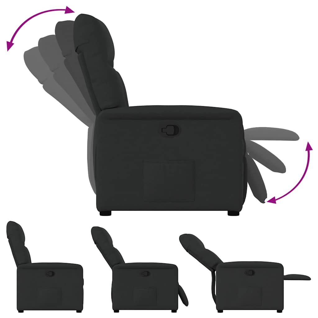 Vidaxl Foldable Armchair, Black, Upholstered In Fabric