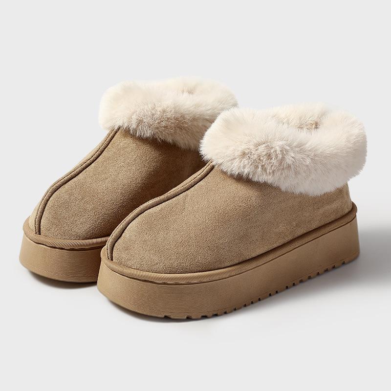 Cotton shoes women's autumn and winter new indoor home anti-skid heightening warm piled thickened all-inclusive cotton slippers