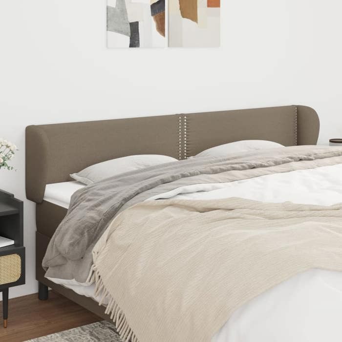 Tête de lit - Maison Exclusive - Tissu taupe - Avec oreilles - Hauteur réglable - 183 x 23 x 78/88 cm