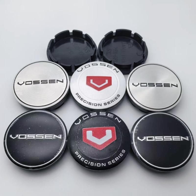 4pcs Vossen Logo Emblem Car Wheel Center Caps 56MM (51MM I.D) Car Wheels Lid Hub Rim Hubcaps Cover Replace Styling Accessories
