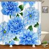 3D Butterfly Flower Printing Bathroom Curtain Polyester Waterproof with Hooks Home Decoration Shower Curtain Bathroom Screen