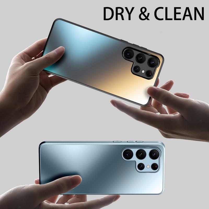 Funda de cristal mate de silicona AG de lujo para Samsung Galaxy S24 S23 S22 Ultra S24 Plus, funda protectora para lente de cámara esmerilada