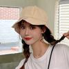 Simple Wide Brim Bucket Hat For Women In White Cotton Polyester Blend
