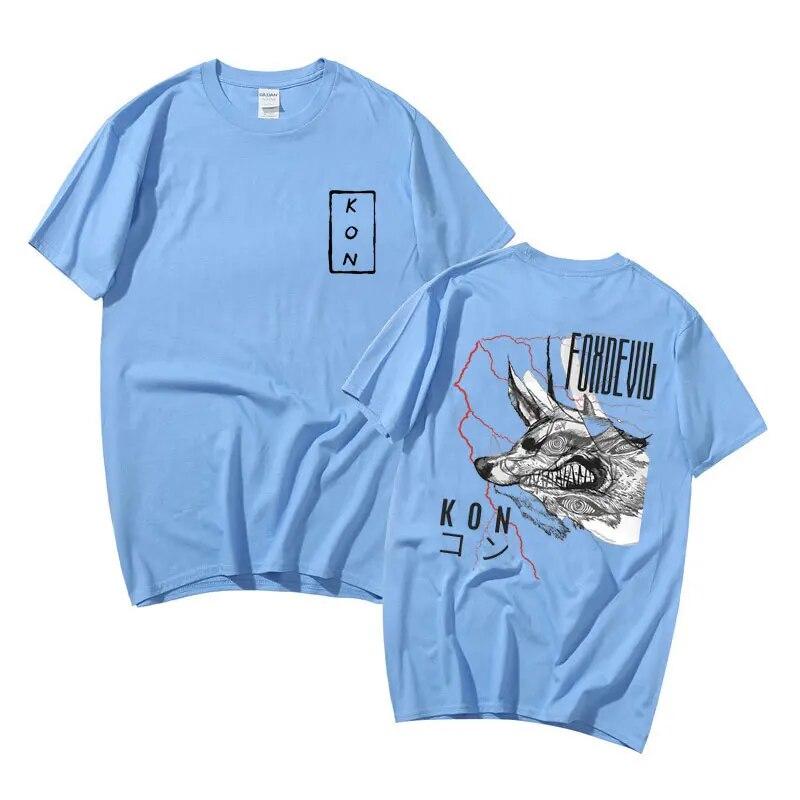 Anime Chainsaw unisex Hayakawa Aki Fox Devil Kon Tricou imprimat pe două fețe Streetwear Summer Unisex Women Fashion Unisexga CottonT shirt