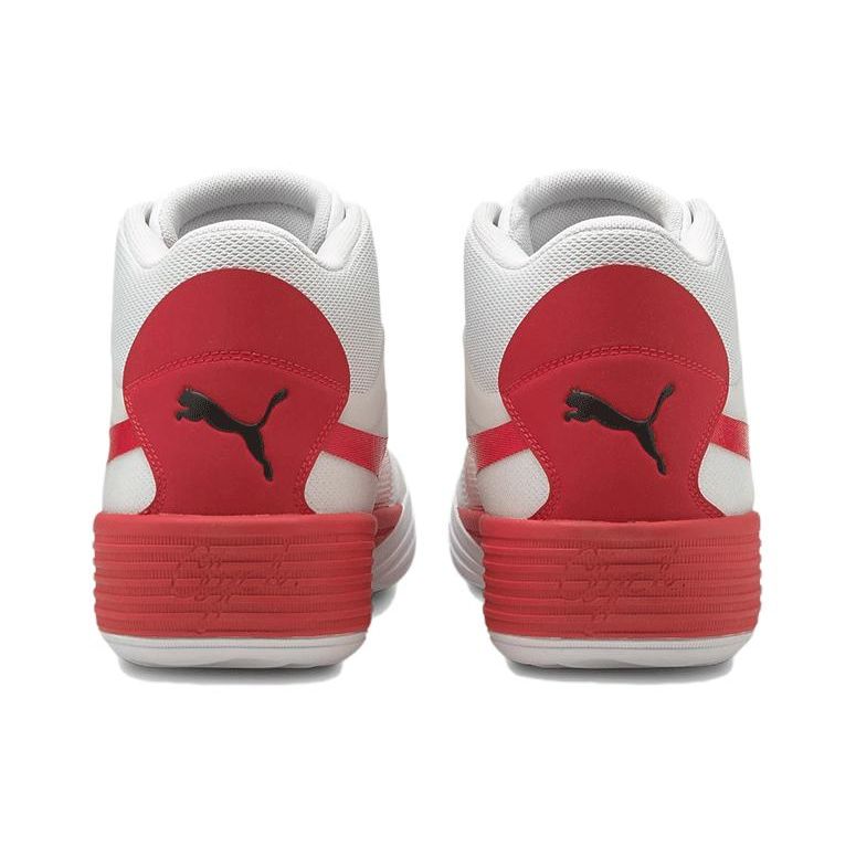 Puma Clyde All Pro Mid Basketball Shoes Unisex Sneakers White Red 195512-04