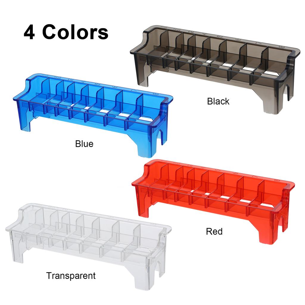 Ghid pentru pieptene de tuns din plastic Organizator cu 8 blocuri pentru pieptene de tuns cu ghidaj pentru depozitare Raft dreptunghiular