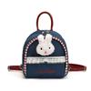 Sweet Denim Backpack Women's New Fashion Cute Rabbit Small Schoolbag Autumn Contrasting Color Backpack