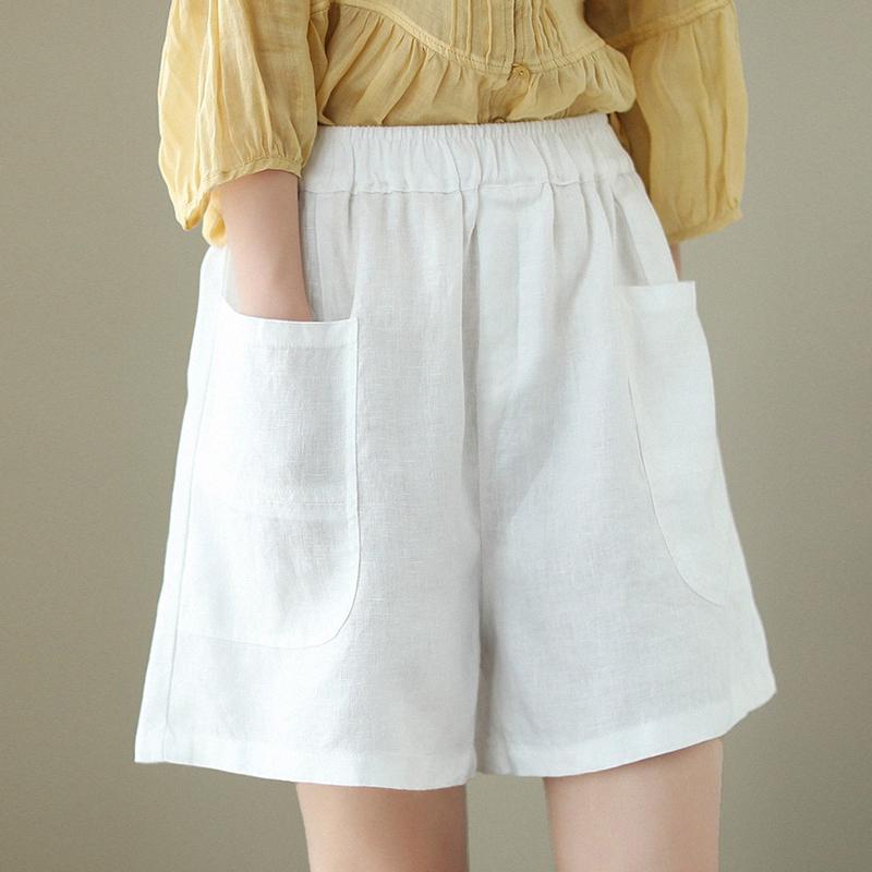 Women's Plus Size Summer Linen Cotton Shorts - New 2025 Casual Style