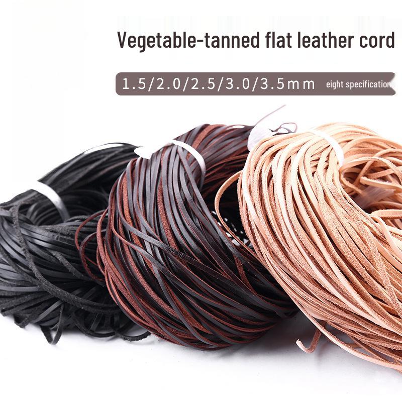 Handmade Vegetable Tanned Cowhide Leather Belt Strip Rope
