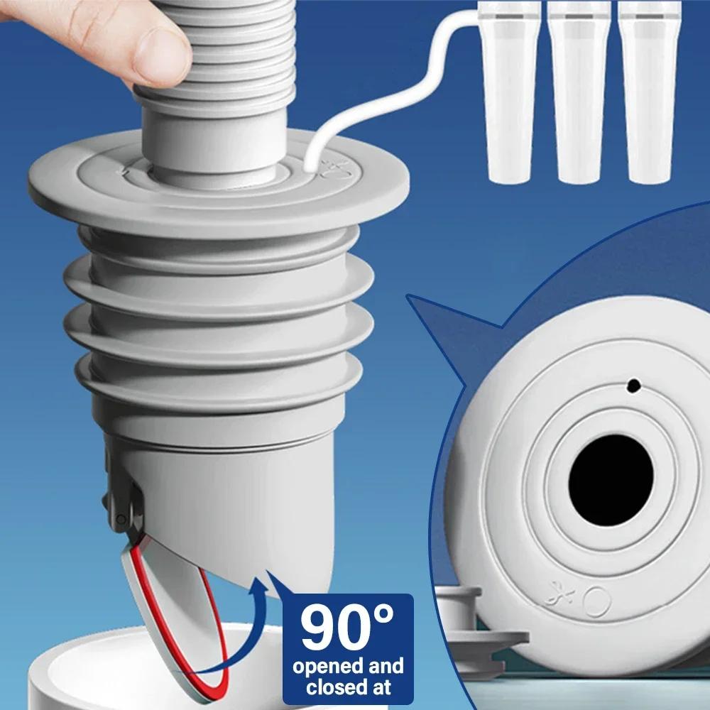 Kitchen Drain Stopper for Sealing the Sewer Pipe Washing Machine Sealing Cap with Silicone gasket.Anti-odor Backflow Stopper