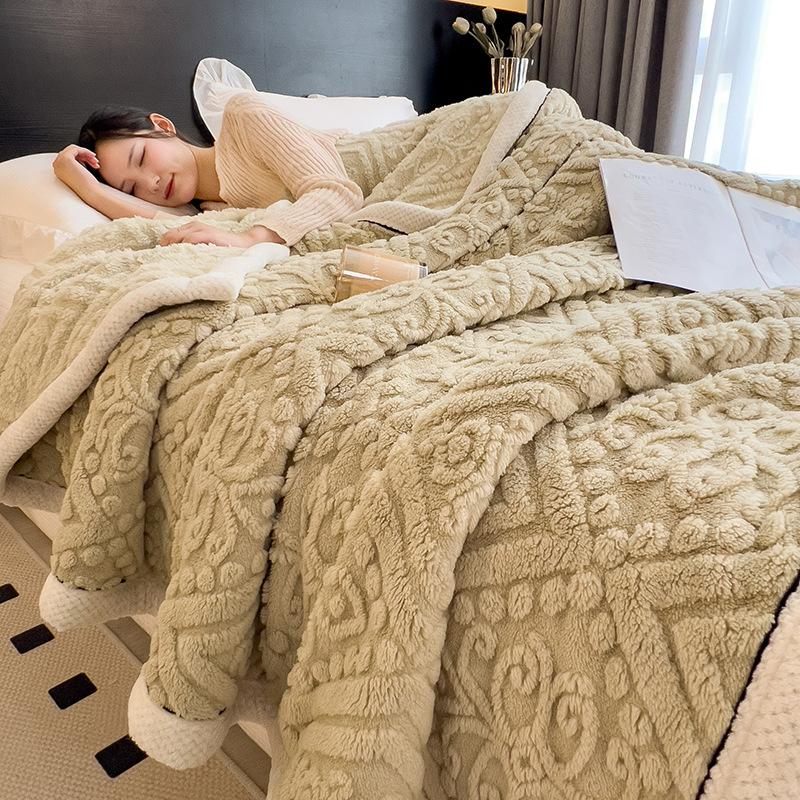 Super Soft Fluffy Lightweight Fleece Blanket Soft Warm Winter Blanket with Heat Retention Throw Lap Blanket Simple Solid Color