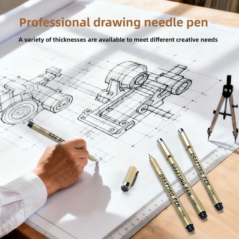 6/9/12pcs Professional Outline Pen Hand Drawn Comic Micron Fine Drawing Pen Black Ink Fine-liner Art Sketch Marker Liner