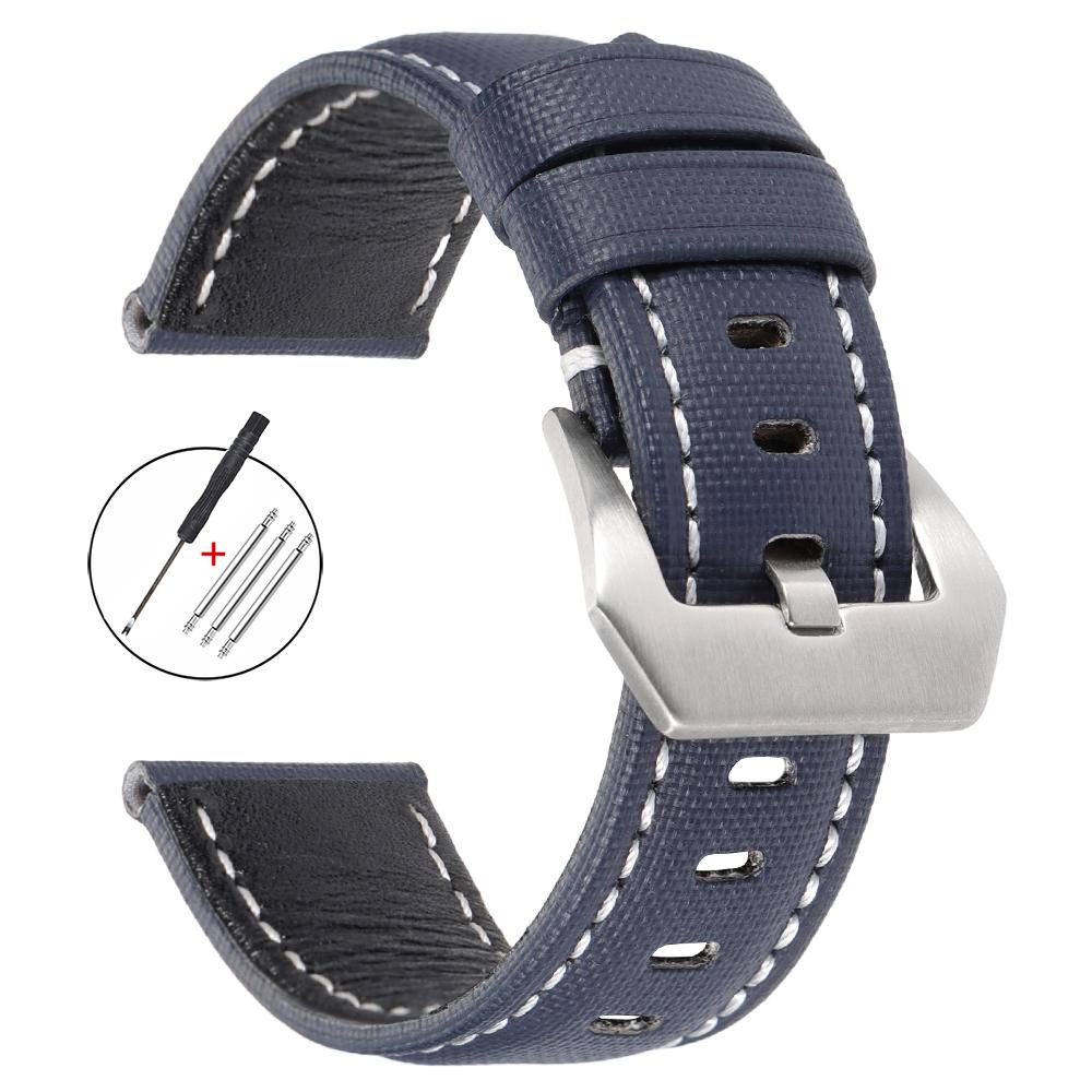 20мм 22мм 24мм 26мм Оригинальный парусный ремешок для часов Черный парусный ремешок Водонепроницаемый Мягкий нейлоновый спортивный браслет Универсальный ремешок 20mm