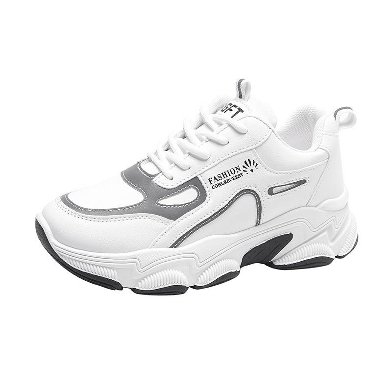 

Platform dad shoes spring and autumn reflective black high-end 22 new dad shoes comfortable casual sports shoes 35 белый