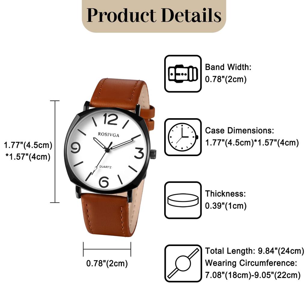 Men's Watch Leather Antique Waterproof Leather Strap Waterproof Analog Quartz Watch Simple Men's Accessory - Birthday Christmas Valentine's Day Gift