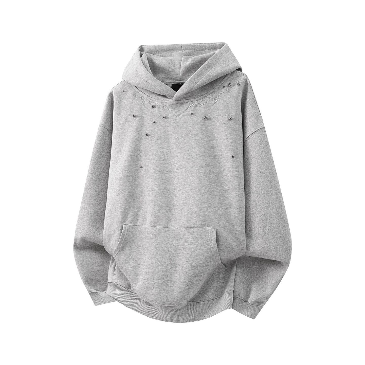 

Чоловічий ретро оксамитовий худі з вишивкою бісером, осінньо-зимова теплота M