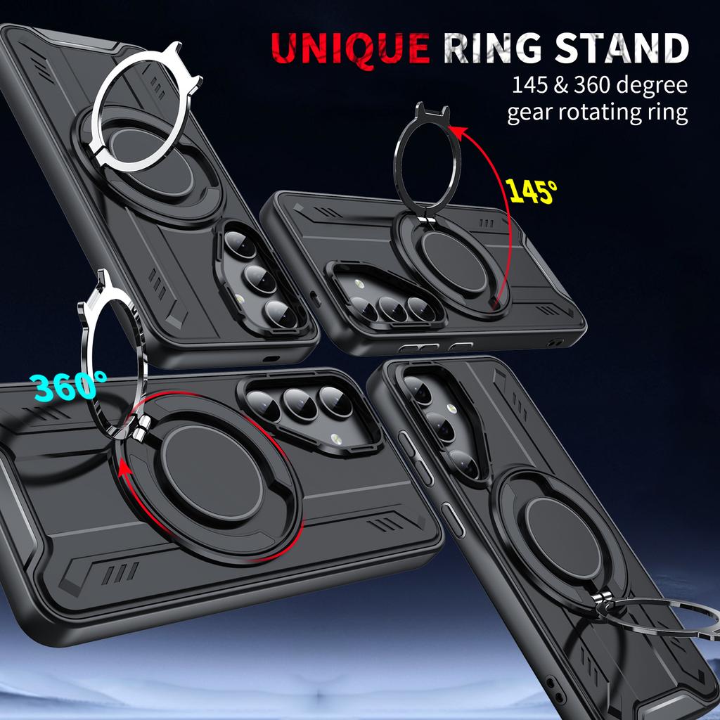 Suitable For Samsung S25Edge S24FE S23FE S22 S21 Ultra Phone Case With 360 ° Holder Car Magnetic Phone Case