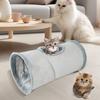 Cat Tunnel Collapsible Plush Channel with Play Ball Suede Educational Toy Cat Play Tube Toys for Indoor Cats Puppy Kitten Rabbit