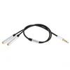 3.5mm Male To 2 Female Audio Extension Cord Earphone Audio Splitter Cable,Length: 30cm