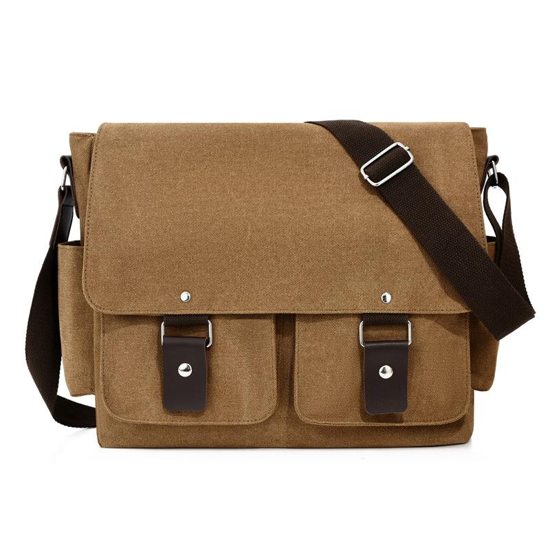 Herentas Retro Messenger Bag Canvas Tas Enkele Schouder Horizontaal Slijtvast Heren Commuter Tas Mode Schoudertas