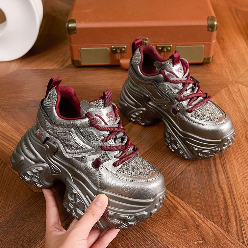 Chaussures Papa à Semelles Épaisses pour Femmes, Chaussures à Hauteur Intérieure Tendance pour le Printemps et l'Automne, Chaussures de Sport et Décontractées Polyvalentes