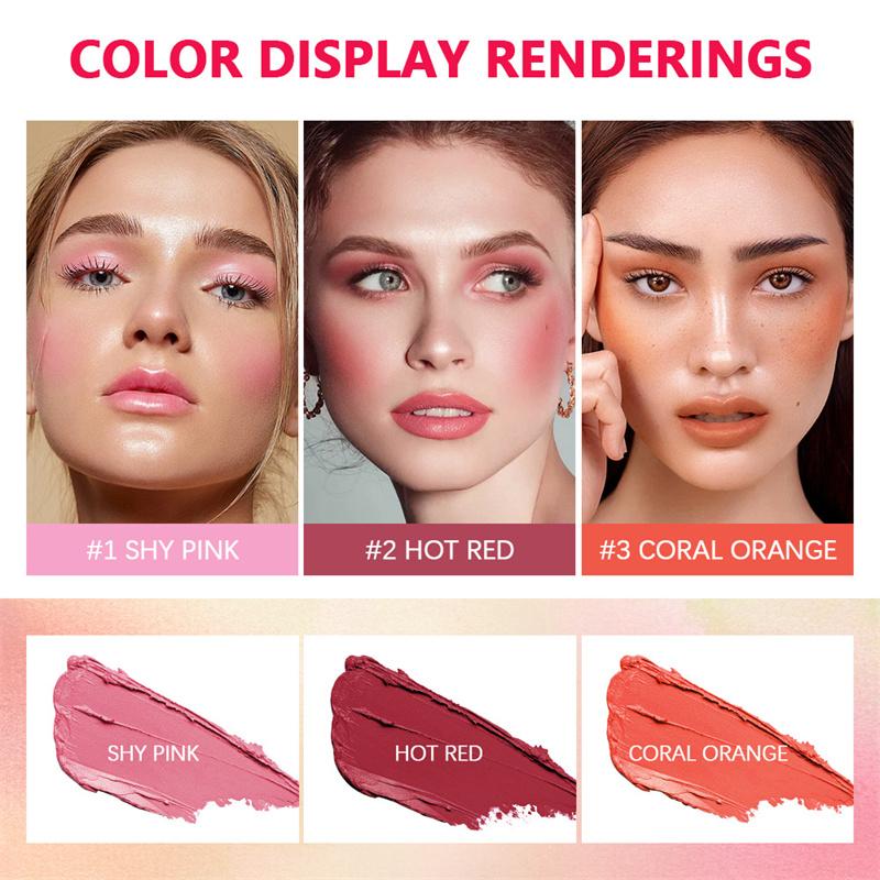 Stereo Cheek Is Red Paste Red Natural Silky Daub Pink Cheek Rouge Eye Shadow Base Cream Mottling Bottom Makeup Facial Makeup