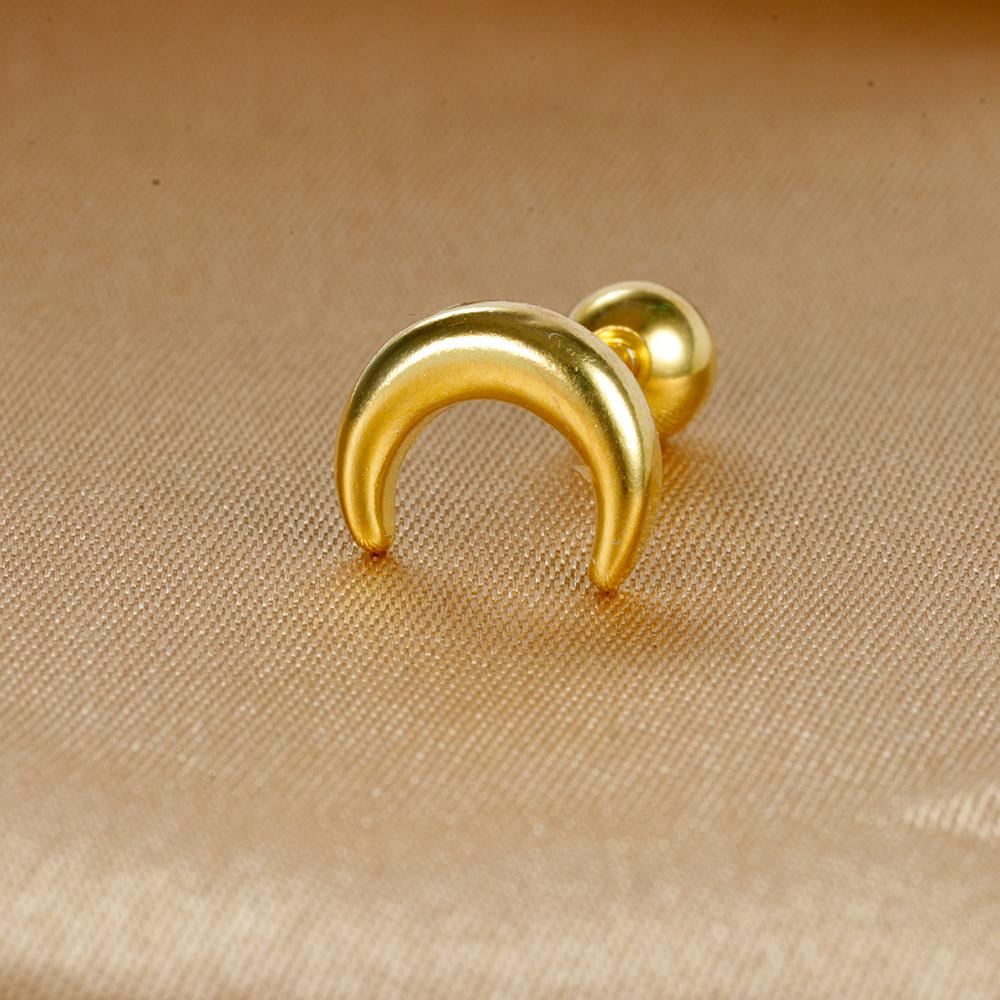 1 Stück Edelstahl Mond Kreuz Kleine Ohrstecker Winziger Zirkonia Ohrläppchen Tragus Helix Knorpel Piercing Ohrring Schmuck