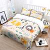 Cartoon animals with plants Pattern Duvet Cover Set Digital Print Colorful Polyester Bedding with Zipper Closur for kids gifts