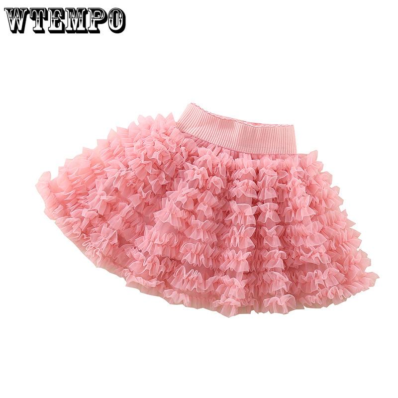 

Summer Short Skirt Girl Princess Skirt Versatile Fluffy Skirt Tutu Skirt 80 бежевый