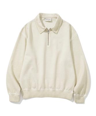 UNIFORM BRIDGE Half Zip-Up Sweatshirt Dusty Yellow