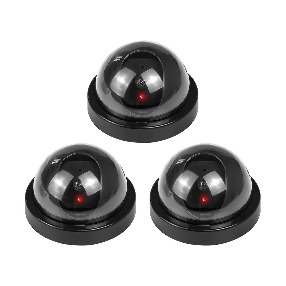 1PC Dummy Fake Camera with LED Red Light, Battery Operated, No Wiring Required, Indoor Outdoor Fake Dome Security Camera