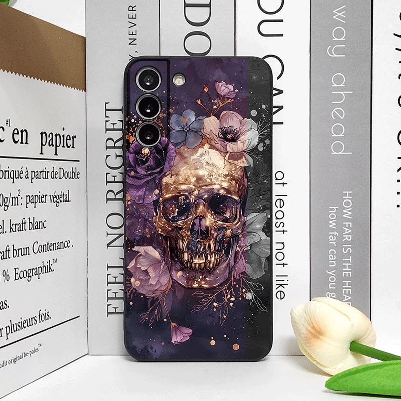 Retro Gothic Nachtblume Totenkopf Aufdruck Handyhülle für Honor Huawei 200 LITE 100 400 PRO 90 Lite Magic 8 7 6 5 Blumige Hülle