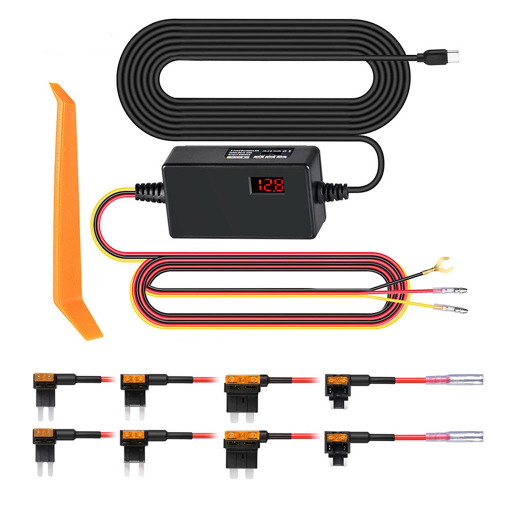 Vehicle Power Adapter Kit with Undervoltage Protection Automotive Hardwire Easy to Use for Seamless Dashboard Cams Operation