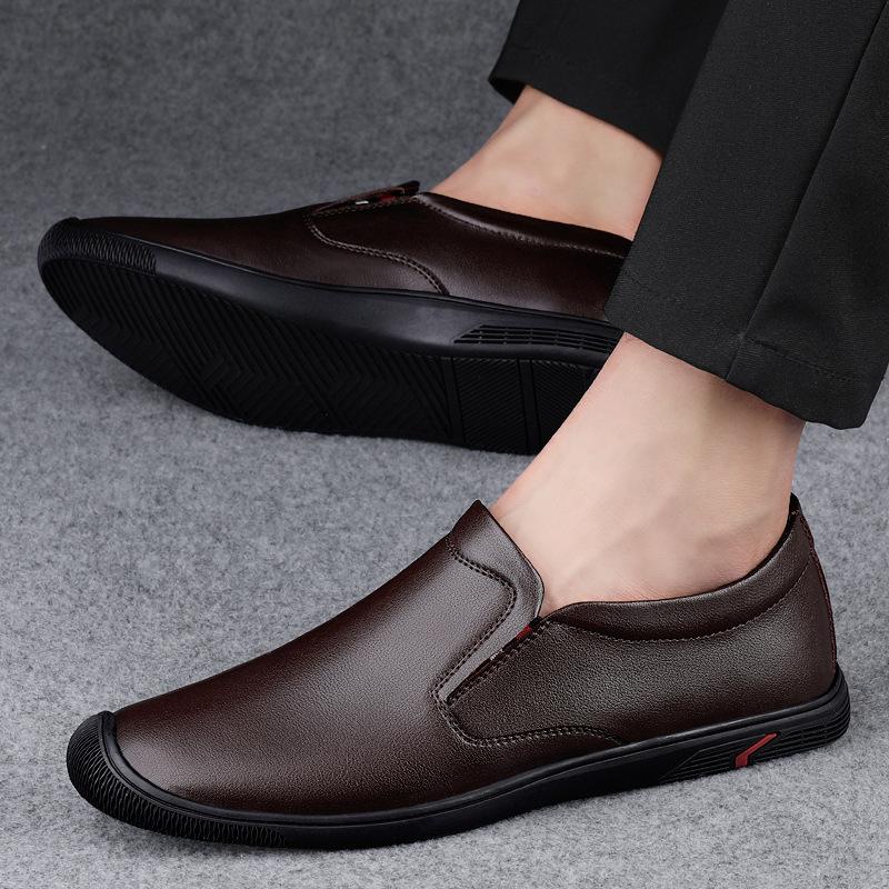 Foreign trade men's shoes business leather shoes men's driving Doudou shoes cowhide British style foot loafers one pedal casual shoes