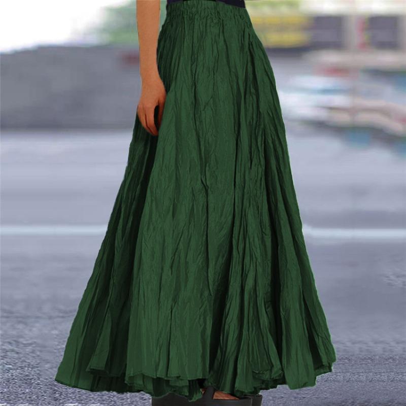 Women's Skirt Fashion New Solid Color A Line Loose Casual Women's Pleated Skirt 2026 Spring Summer Elegant Vacation Office Ladies Skirts