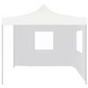 Profi Pop Up Party Tent Foldable with 2 Side Walls 3*3 M Steel White