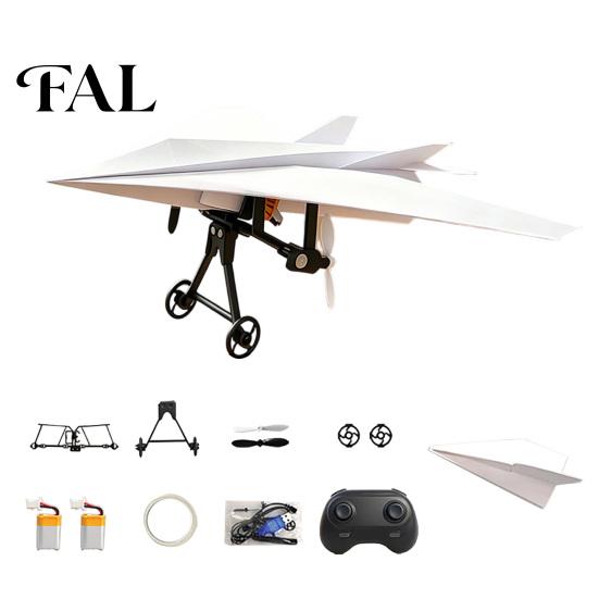 Beginner Airplane Toy Kit Remote Control Paper Kit, DIY Electric RC Plane with Gyro Handmade Stabilizer, Dual Propellers, Lightweight Glider Assembly