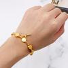 Unisex Christian Jesus Crucifix Crucifix Rosary Bead Pendant Bracelet Gold Brac