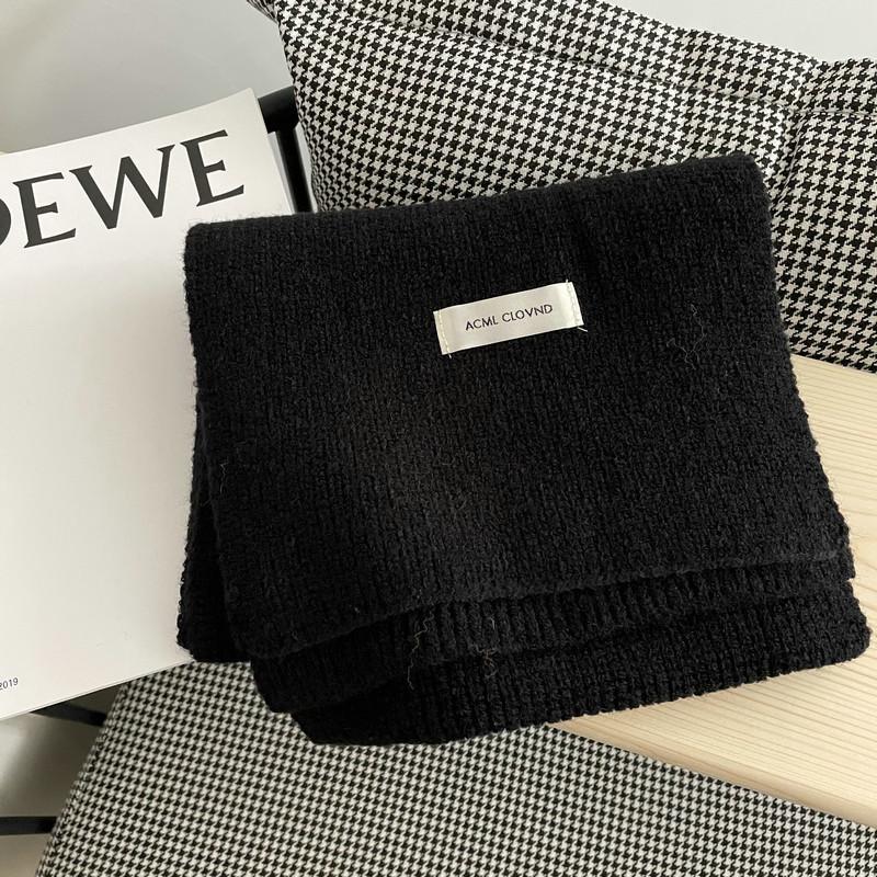 Solid Color Scarf Knitted Scarf for Women Korean Winter New Couple's Men's and Women's Style
