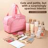 Large Capacity Handheld Cosmetic Bag Solid Color Pouches Bag Organizer  Bathroom