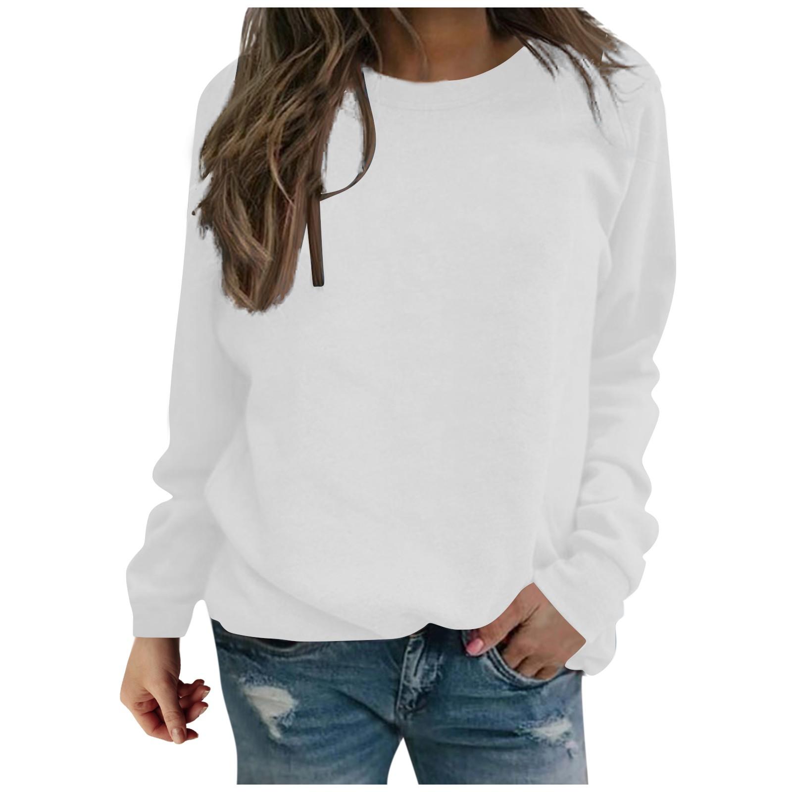 

Женские осенние и зимние повседневные топы, однотонный хлопковый теплый свободный свитер с длинными рукавами XXL белый