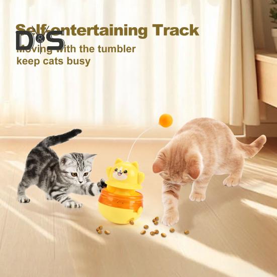 Zabawka dla kota Dystrybutor smakołyków z 3 kulkami Ekologiczny Bezpieczny w użyciu Tumbler Interaktywna piłka Układanka dla kota Podajnik Akcesoria dla zwierząt
