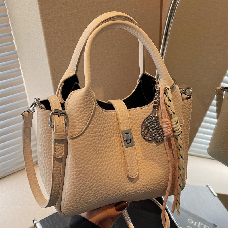 

Trendy Single Shoulder Crossbody Bucket Handbag Without pendant хакі