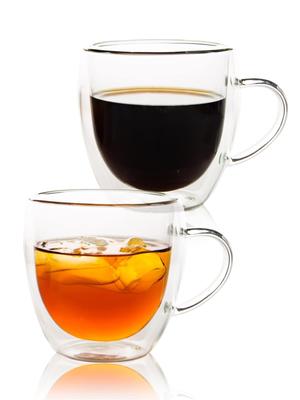 Coffee Mug [Insulates Hot and Cold Drinks, Keeps Ice from Melting] Double-walled Glass Coffee Cup, Heat-resistant Glass Cup (250ml, Set of 2)