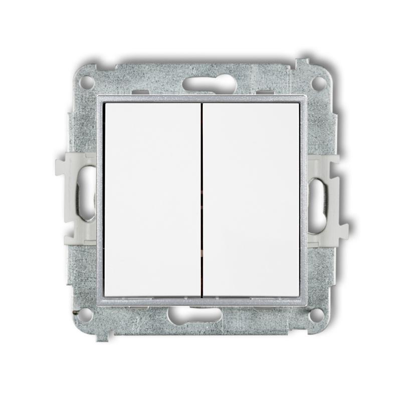 Double Switch Without Frame, Karlik Mini, White/silver