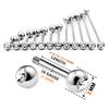2X 6/8/10/12/14mm Steel Bar Ear Cartilage 3mm Crystal Ball Ear Tragus Helix Barbell Ring Stud Body Piercing