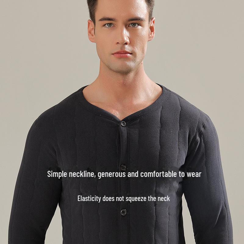 Men's Plus Velvet Thickened Wool Thermal Cardigan - Large Sizes for Middle-Aged & Elderly