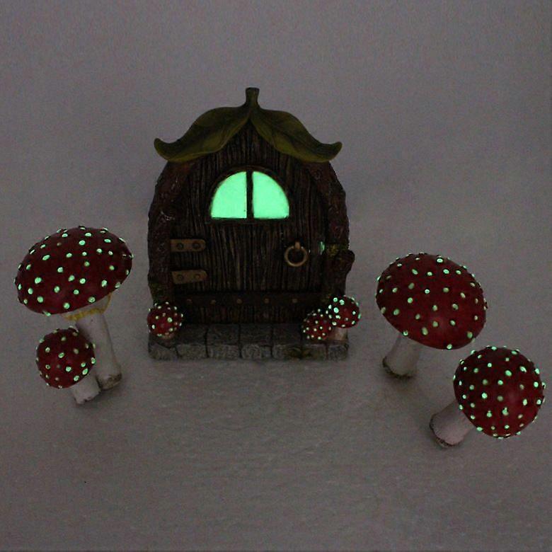 Luminous Mushroom Door and Window Ornament, Creative Resin Decorations, Garden and Farmhouse Decorations, Office Decorations, Gifts, Car Decorations